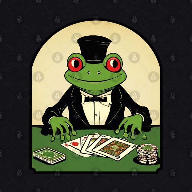 Frog poker player by Ilustradamus